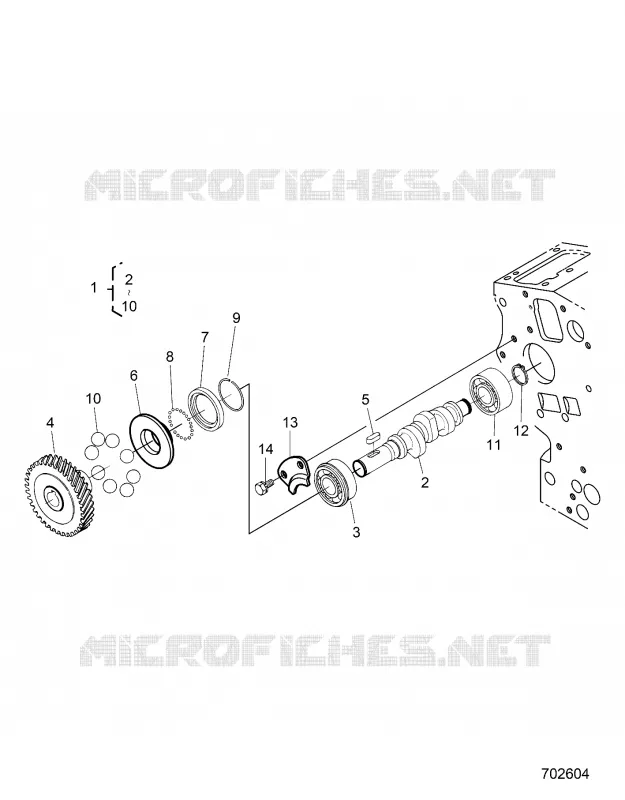 ENGINE, FUEL CAMSHAFT AND GOVERNOR SHAFT