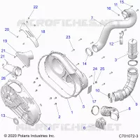 DRIVE TRAIN, CLUTCH COVER AND DUCTING
