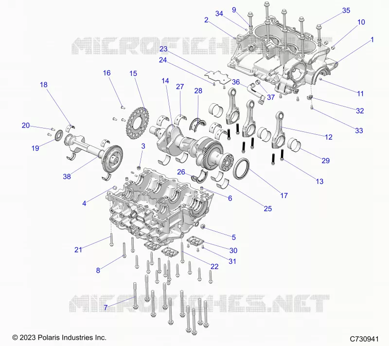 ENGINE, CRANKCASE, CRANKSHAFT