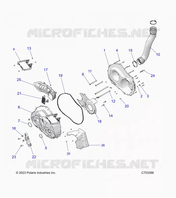 DRIVE TRAIN, CLUTCH COVER AND DUCTING