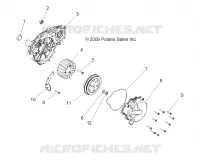 ENGINE, STATOR AND FLYWHEEL