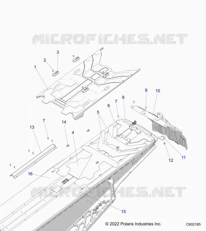 CHASSIS, REAR TUNNEL COVER, CLOSEOFF, AND SNOWFLAP