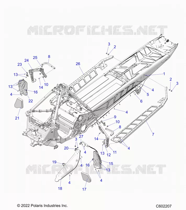 CHASSIS, CLUTCH GUARD, FOOTRESTS, AND RUNNING BOARDS