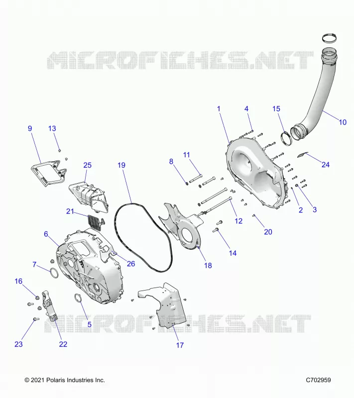 DRIVE TRAIN, CLUTCH COVER AND DUCTING