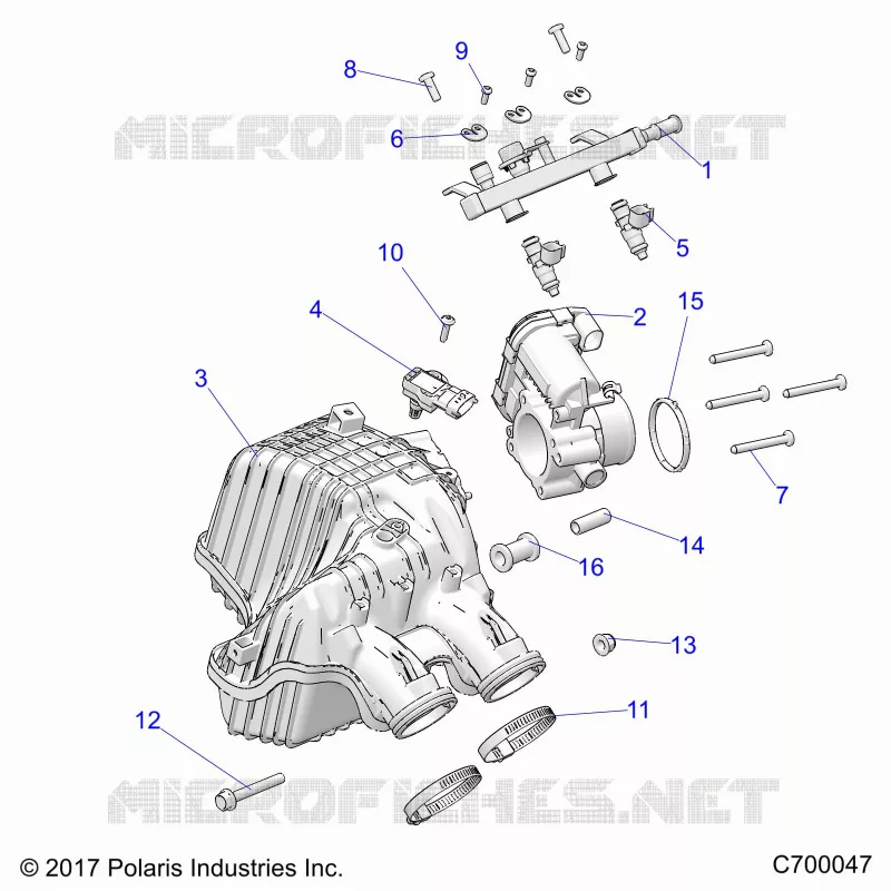 ENGINE, AIR INTAKE MANIFOLD, THROTTLE BODY, FUEL RAIL
