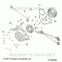 ENGINE, STATOR AND FLYWHEEL