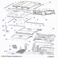 OPT, PREP AUDIO ROOF, REAR CLOSE OFF, COVER, HOOD LINER, FLOOR, AND DASH