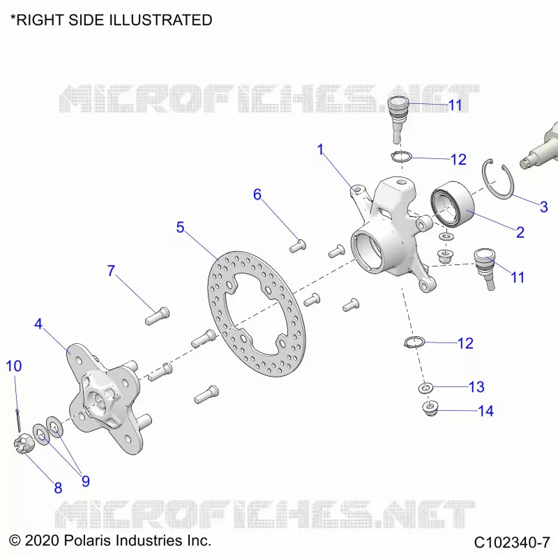 FRONT SUSPENSION HUB, KNUCKLE AND BRAKE DISC