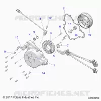 ENGINE, STATOR AND FLYWHEEL
