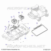 ENGINE, COOLING SYSTEM, FANS AND SHROUDS