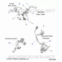 ELECTRICAL, WIRE HARNESS, HOOD, ELEC. START