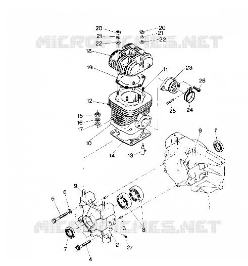 CRANKCASE AND CYLINDER STAR TRAK (4912731273018A)