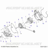 ENGINE, STATOR COVER AND FLYWHEEL