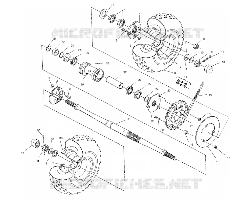 REAR WHEEL DRIVE ASSEMBLY (AFTER SERIAL #2501800)