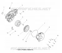 ENGINE, STATOR AND FLYWHEEL