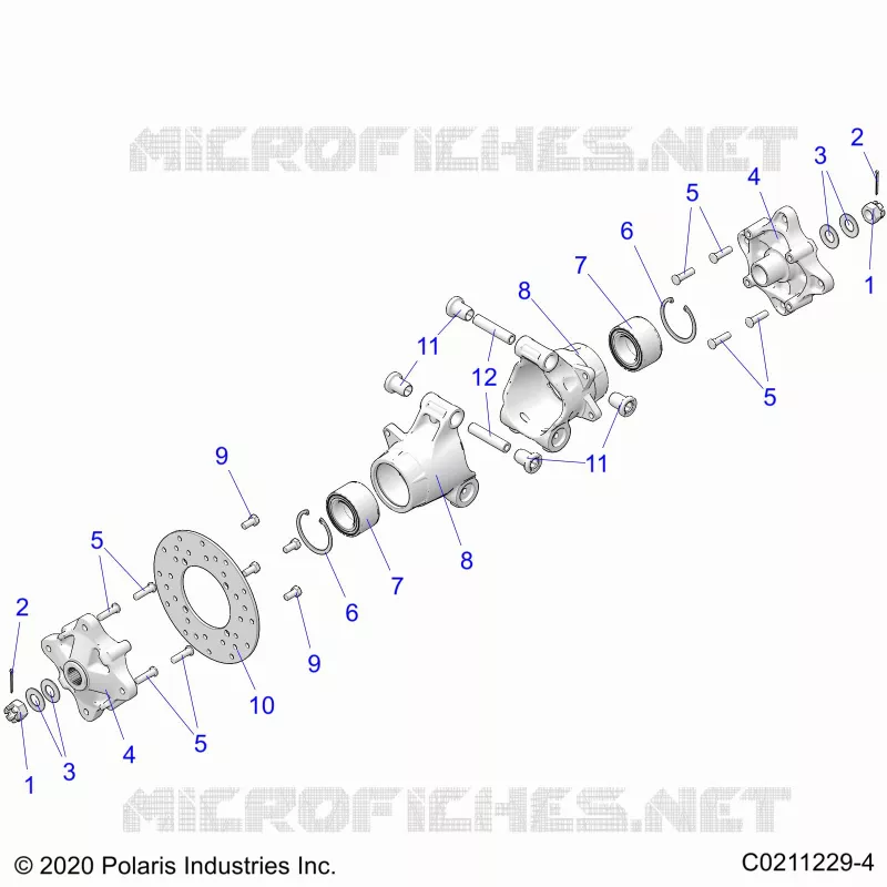 REAR SUSPENSION HUBS, CARRIER AND BRAKE DISC