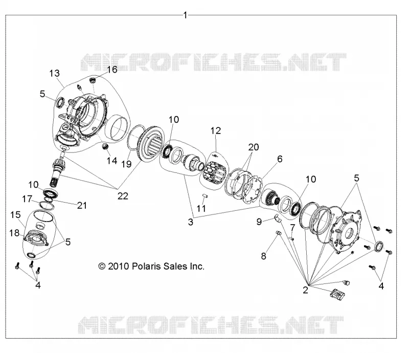 DRIVE TRAIN, FRONT GEARCASE (BUILT 9/27/10 AND BEFORE)