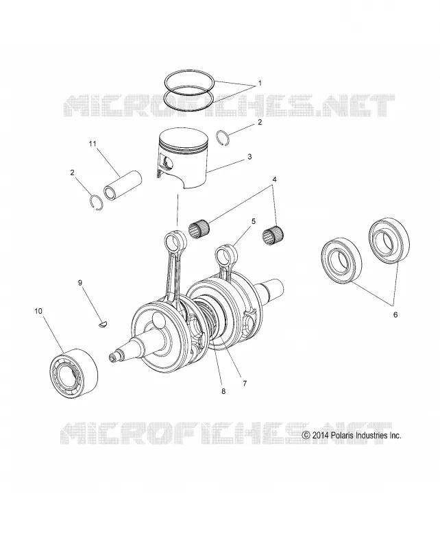 ENGINE, PISTON AND CRANKSHAFT