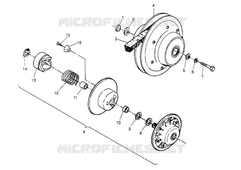 DRIVEN CLUTCH ASSEMBLY SPORT 400L W948540 (4927232723B011)