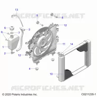 ENGINE, COOLING SYSTEM, RADIATOR, FAN & OVERFLOW BOTTLE
