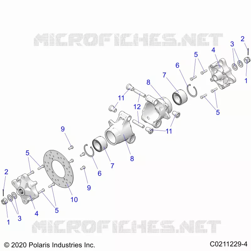 REAR SUSPENSION HUBS, CARRIER AND BRAKE DISC