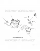 ENGINE, THROTTLE BODY AND FUEL RAIL