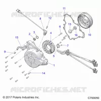 ENGINE, STATOR AND FLYWHEEL