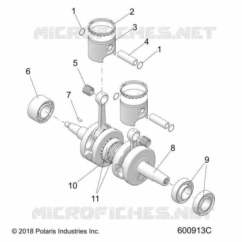 ENGINE, PISTON AND CRANKSHAFT