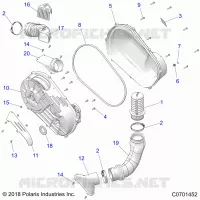 DRIVE TRAIN, CLUTCH COVER AND DUCTING