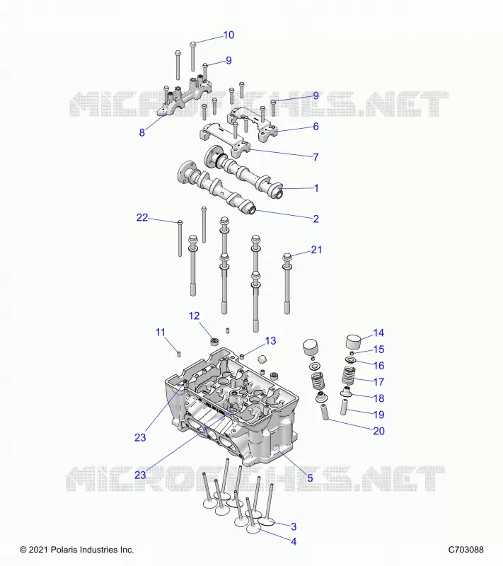 ENGINE, CYLINDER HEAD AND VALVES