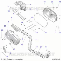 DRIVE TRAIN, CLUTCH COVER AND DUCTING