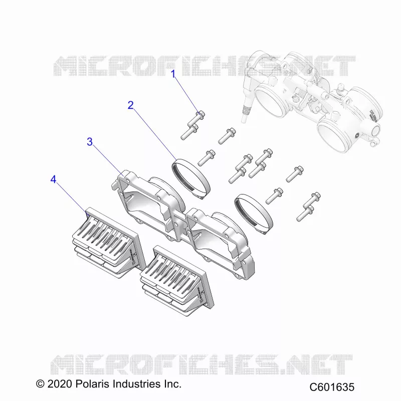 ENGINE, REED VALVE AND THROTTLE BODY ADAPTOR