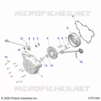 ENGINE, STATOR AND FLYWHEEL