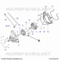 ENGINE, STATOR COVER AND FLYWHEEL