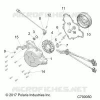 ENGINE, STATOR AND FLYWHEEL