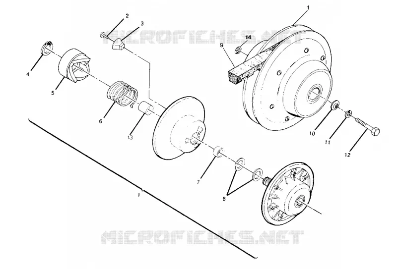 DRIVEN CLUTCH ASSEMBLY 250 4X4 / W928127 (4922872287C002)