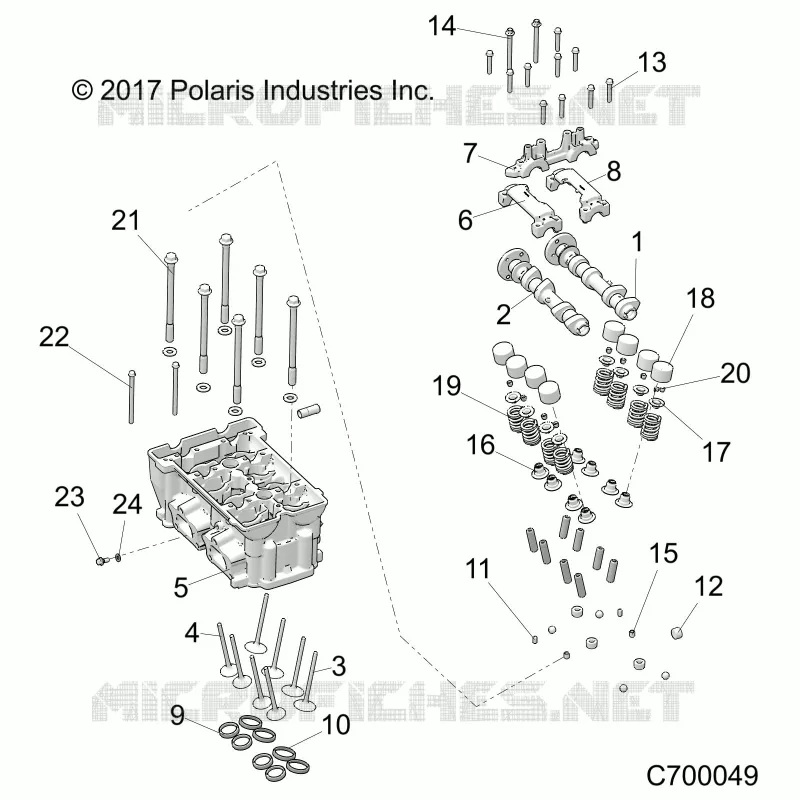 ENGINE, CYLINDER HEAD AND VALVES