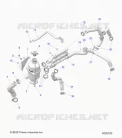 ENGINE, COOLANT BOTTLE AND HOSES