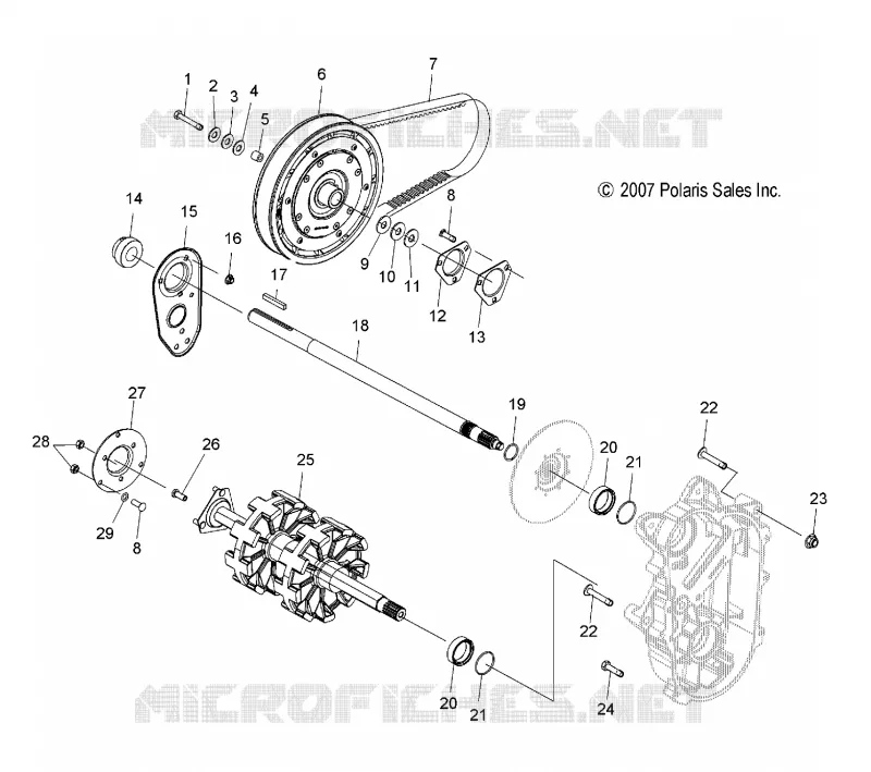 DRIVE TRAIN, DRIVE SHAFT AND JACKSHAFT- S08MX6FS/FE (49SNOWDRIVETRAIN08600RR)