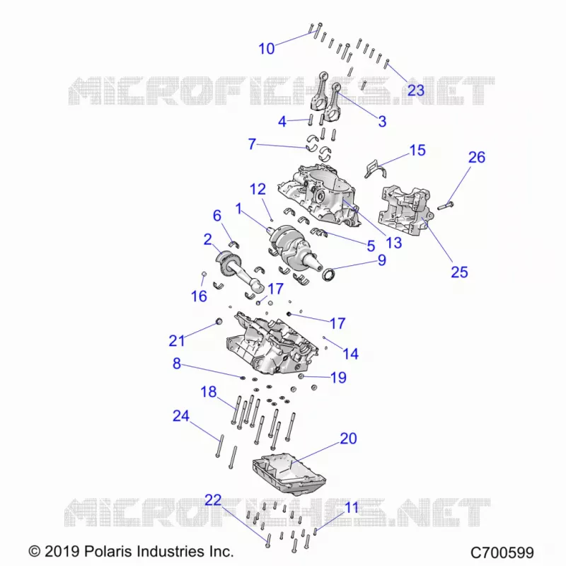 ENGINE, CRANKCASE AND CRANKSHAFT