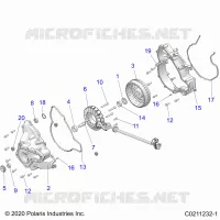 ENGINE, STATOR COVER AND FLYWHEEL