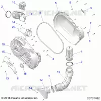 DRIVE TRAIN, CLUTCH COVER AND DUCTING