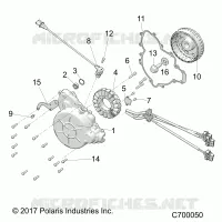 ENGINE, STATOR AND FLYWHEEL