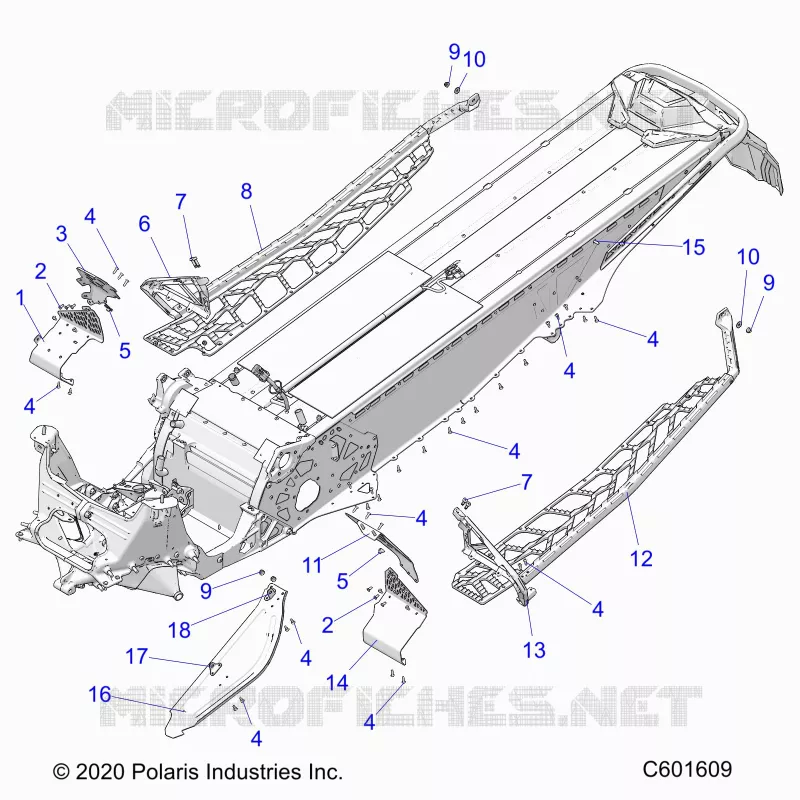 CHASSIS, CLUTCH GUARD, FOOTRESTS, AND RUNNINGBOARDS