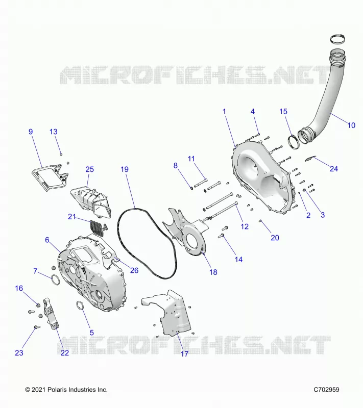 DRIVE TRAIN, CLUTCH COVER AND DUCTING