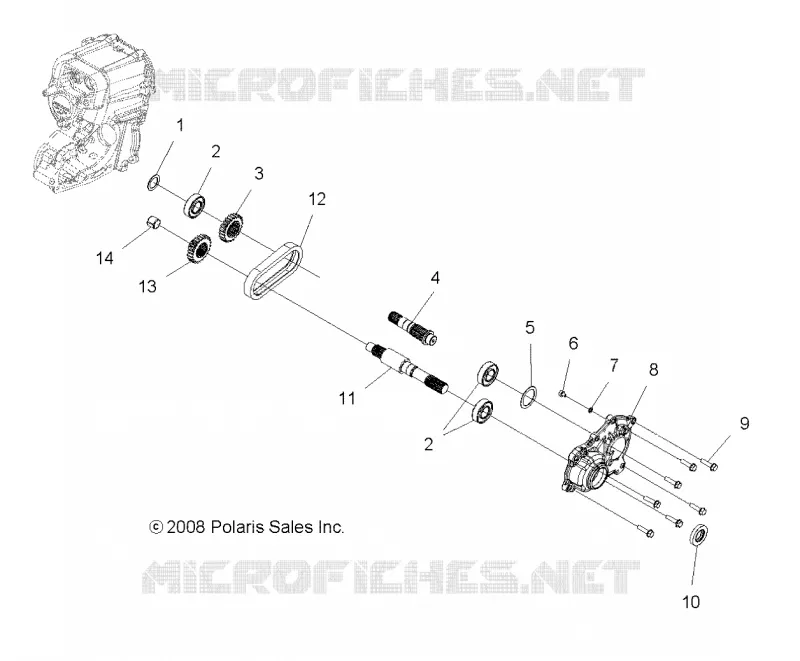 DRIVE TRAIN, MAIN GEARCASE OUTPUT SHAFT