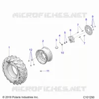 WHEELS, FRONT TIRE AND BRAKE DISC