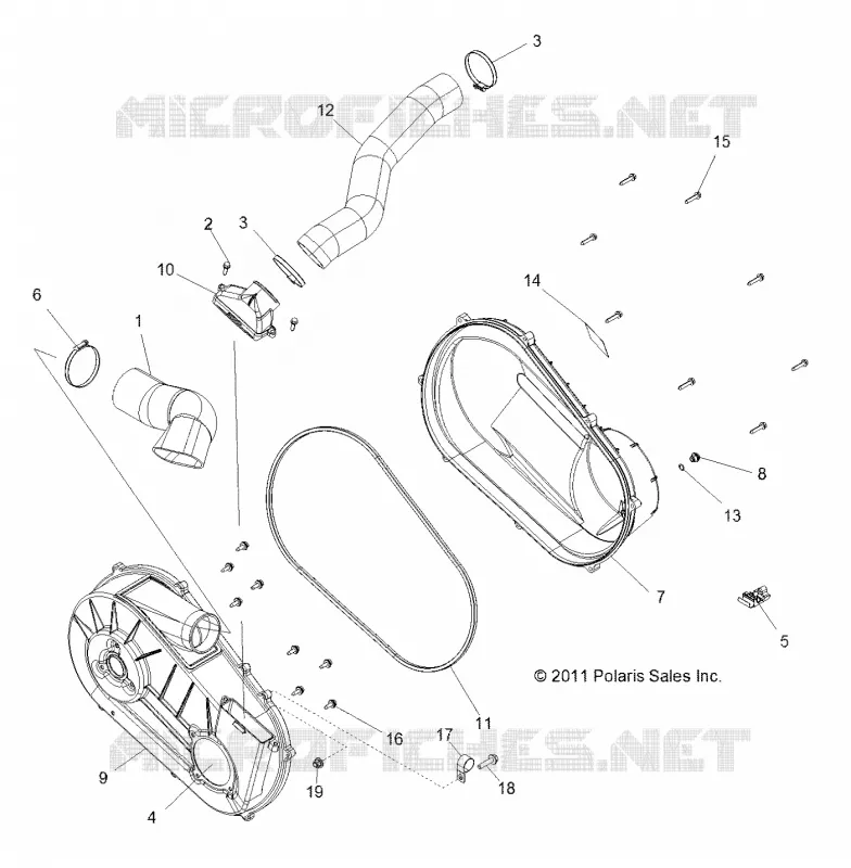 DRIVE TRAIN, CLUTCH COVER AND DUCTING