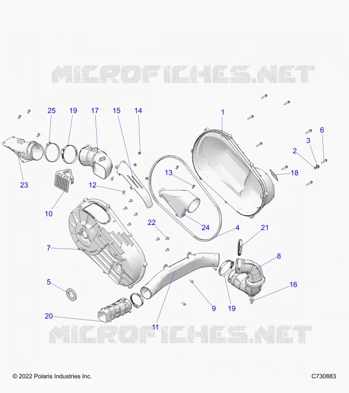 DRIVE TRAIN, CLUTCH COVER AND DUCTING