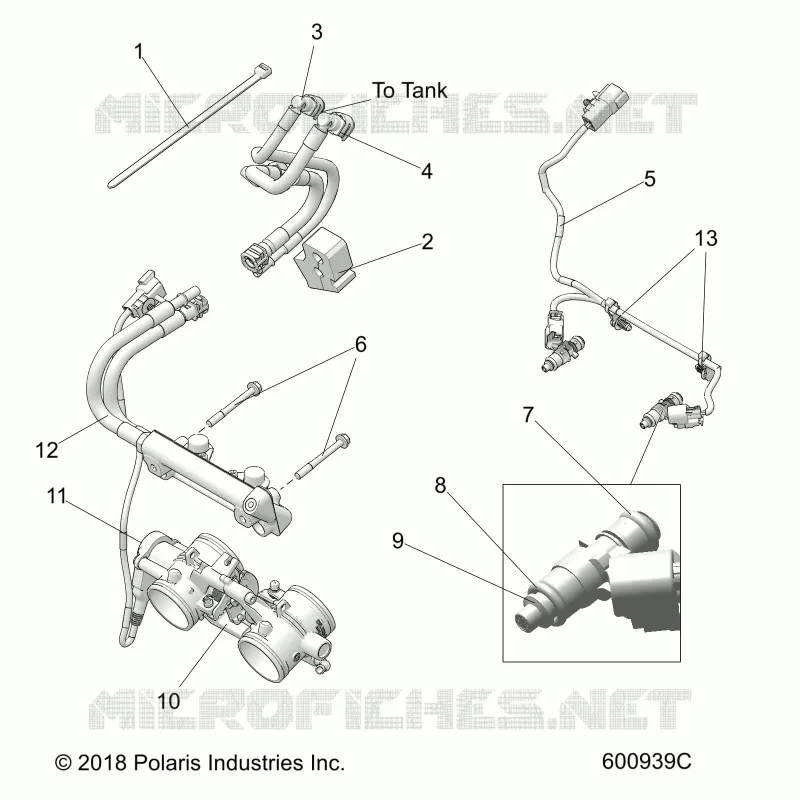 FUEL SYSTEM, RAIL, LINES AND THROTTLE BODY